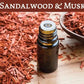 Sandalwood and Musk Fragrance aromatherapy Oil has notes of white woods of sandal and cedar and white musk. Accompanied with notes of orange, gardenia, lily and cyclamen.